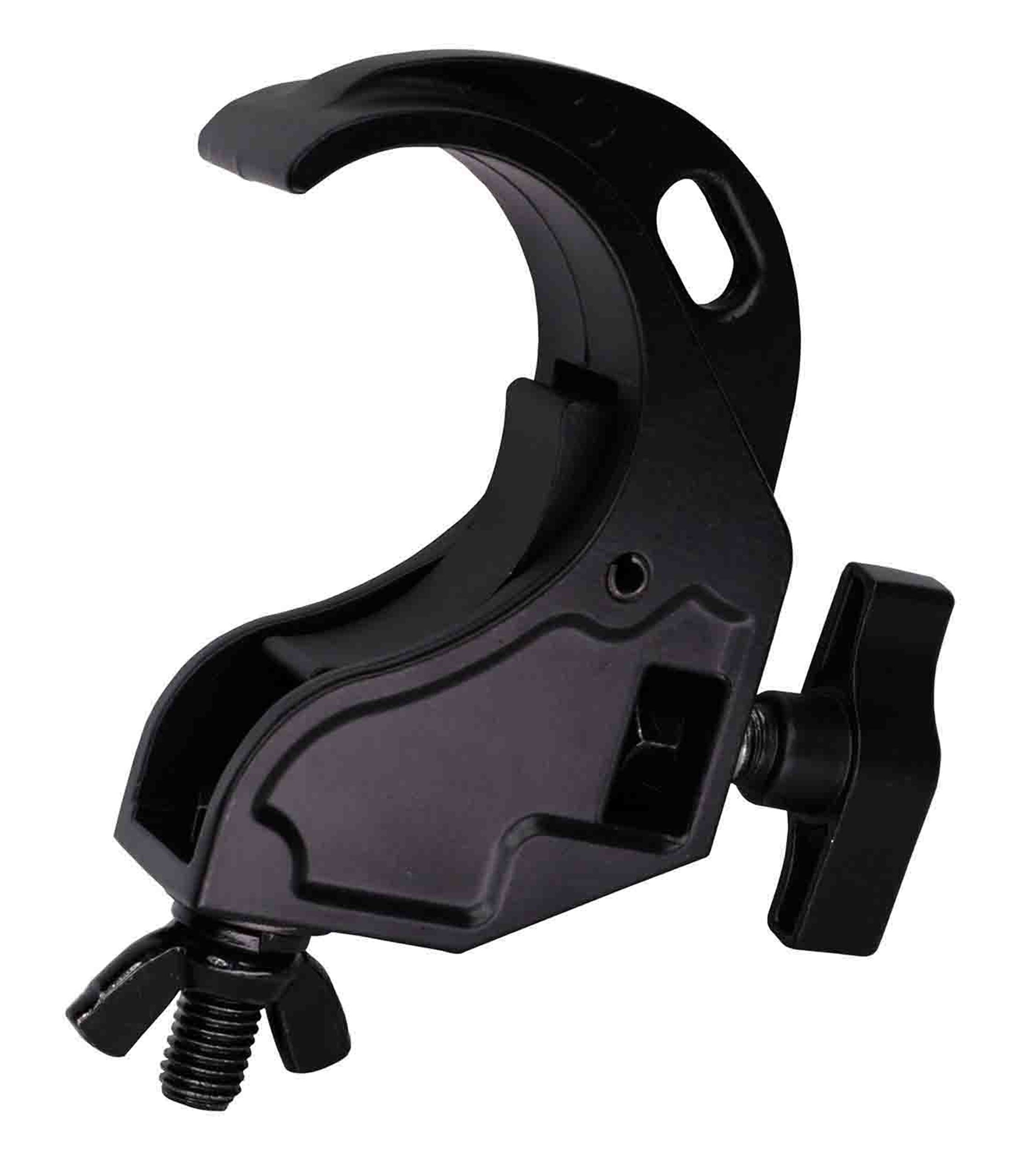 ProX T-C16H-BLK Hook Style Snap Clamp 44 lbs Capacity Black Powder Coated Finish - Hollywood DJ