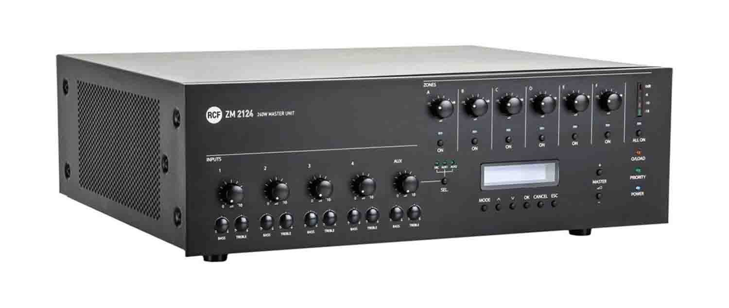 RCF ZM2124, 240-Watt 6 Zones Powered Master Unit - Hollywood DJ