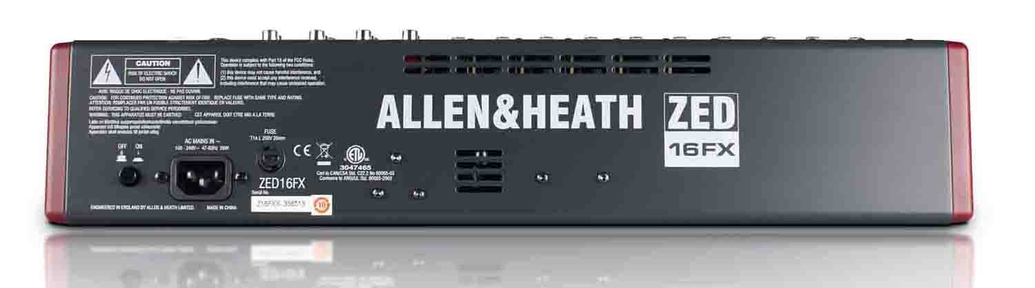Allen & Heath ZED-16FX Multipurpose 16-Channel USB Mixer with FX for Live Sound and Recording - Hollywood DJ