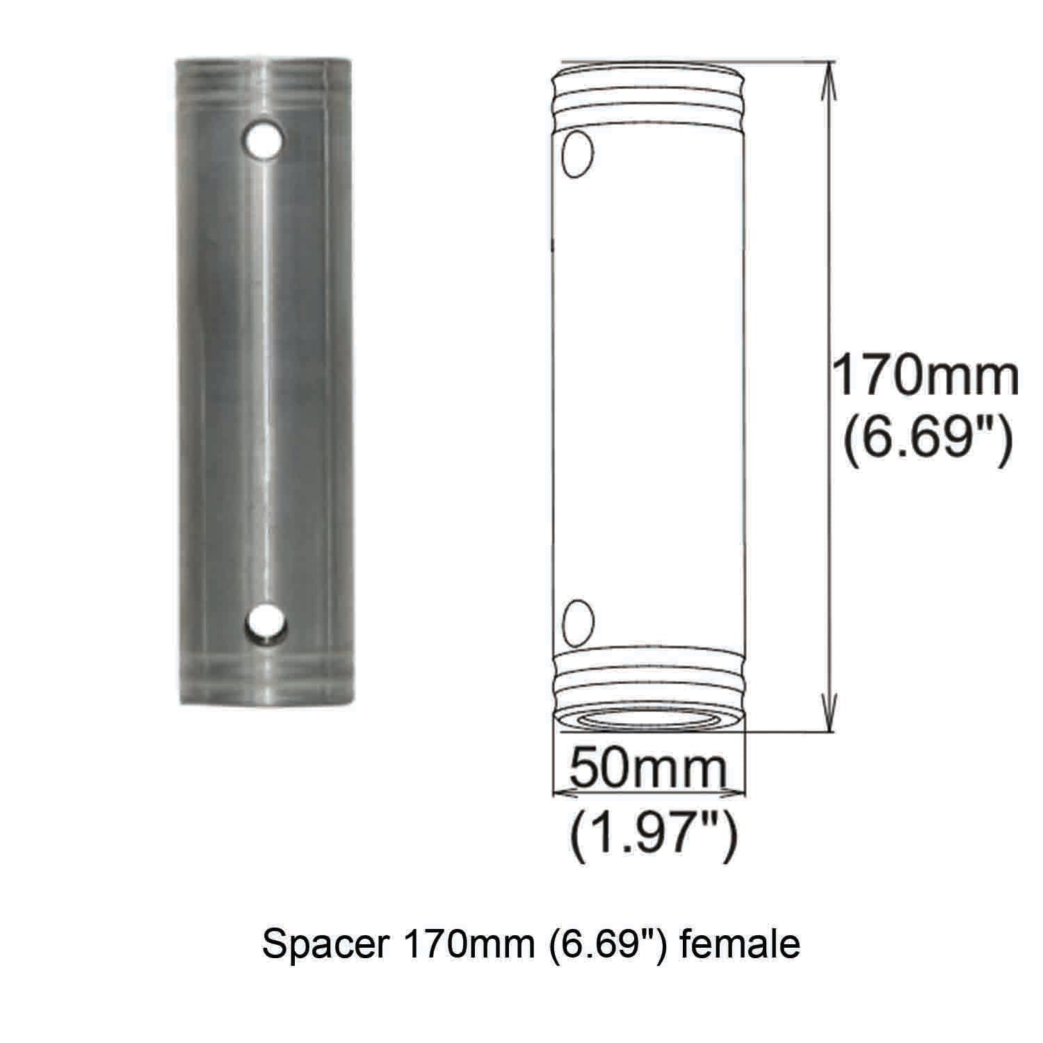 ProX XT-SPFF170 Spacer 170mm Female Coupler - Hollywood DJ