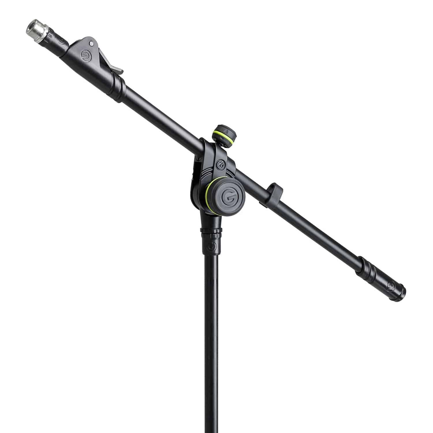 Gravity GMS4222B Short Microphone Stand with Folding Tripod Base and 2-Point Adjustment Telescoping Boom - Hollywood DJ