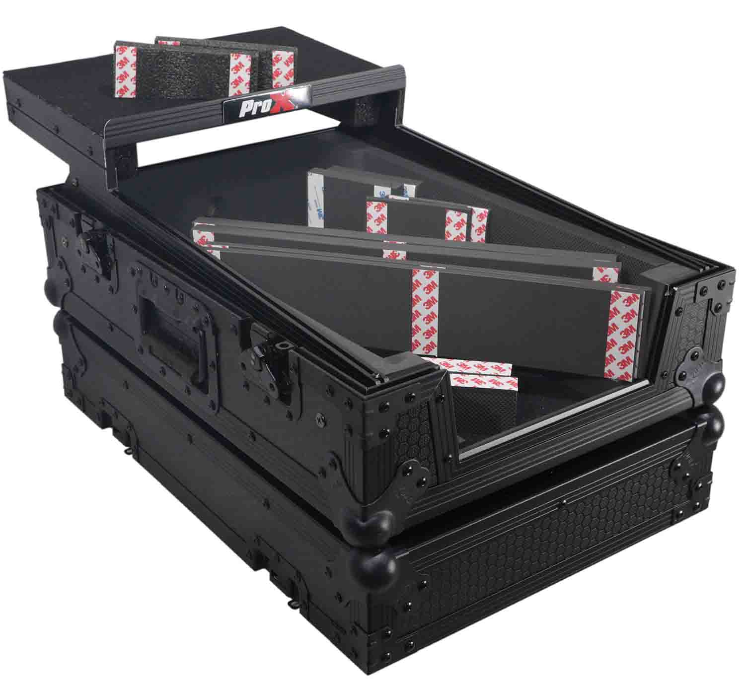ProX XS-M11LTBL Pioneer DJM-S11 or Rane 72 MK2 Mixer Flight Case with Laptop Shelf - Black - Hollywood DJ