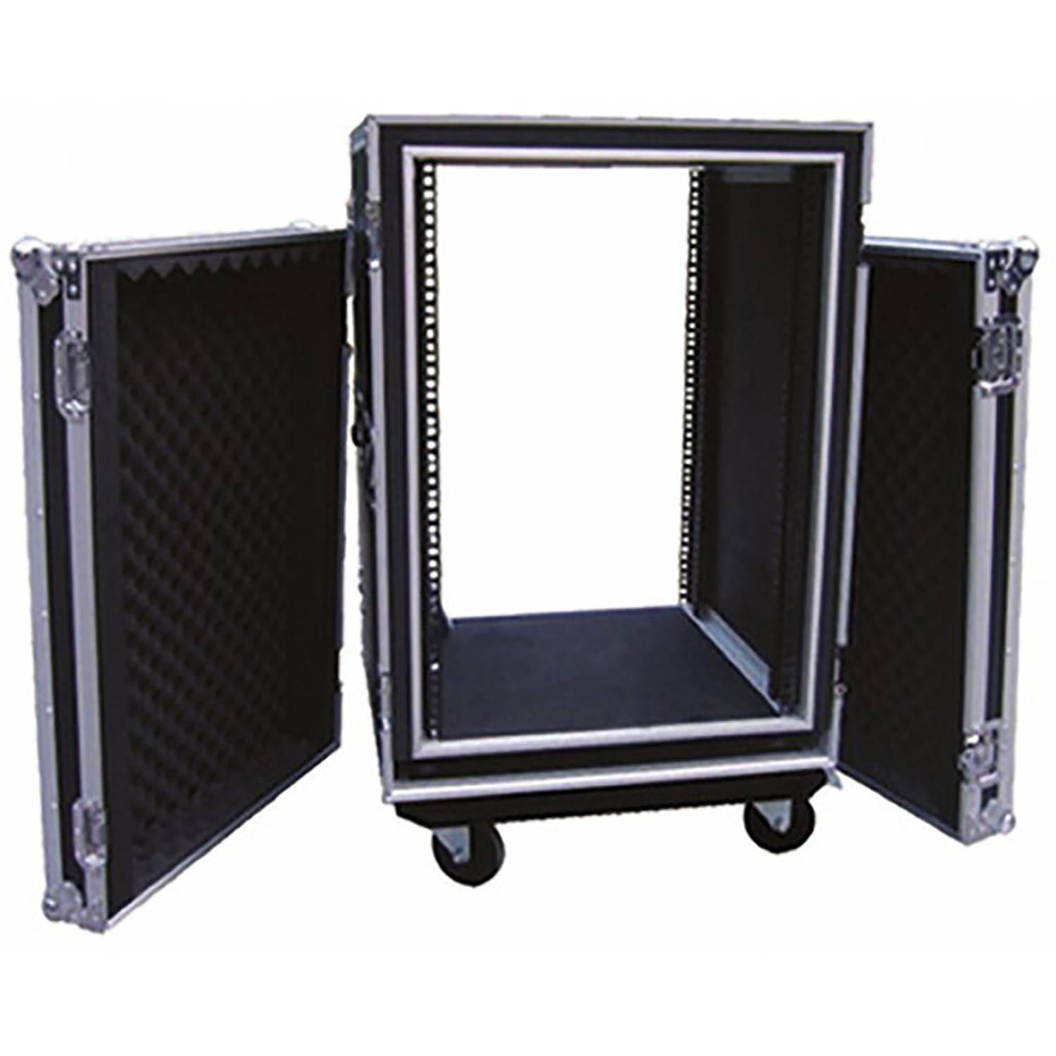 ProX T-12RSP, 12U Space Shockproof Amp Rack ATA Flight Case 20" Depth - Hollywood DJ