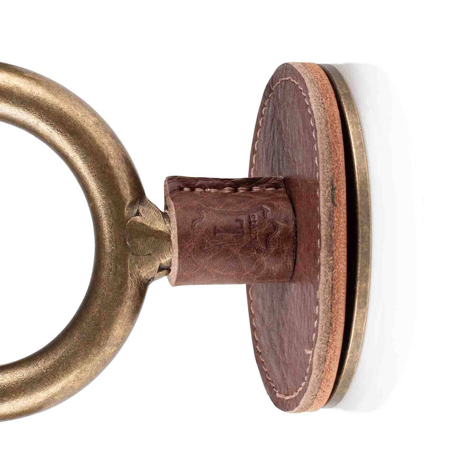 Levy's Leathers LVY-FGHNGR-BRBN Brass Forged Guitar Hanger with Brown Leather - Hollywood DJ