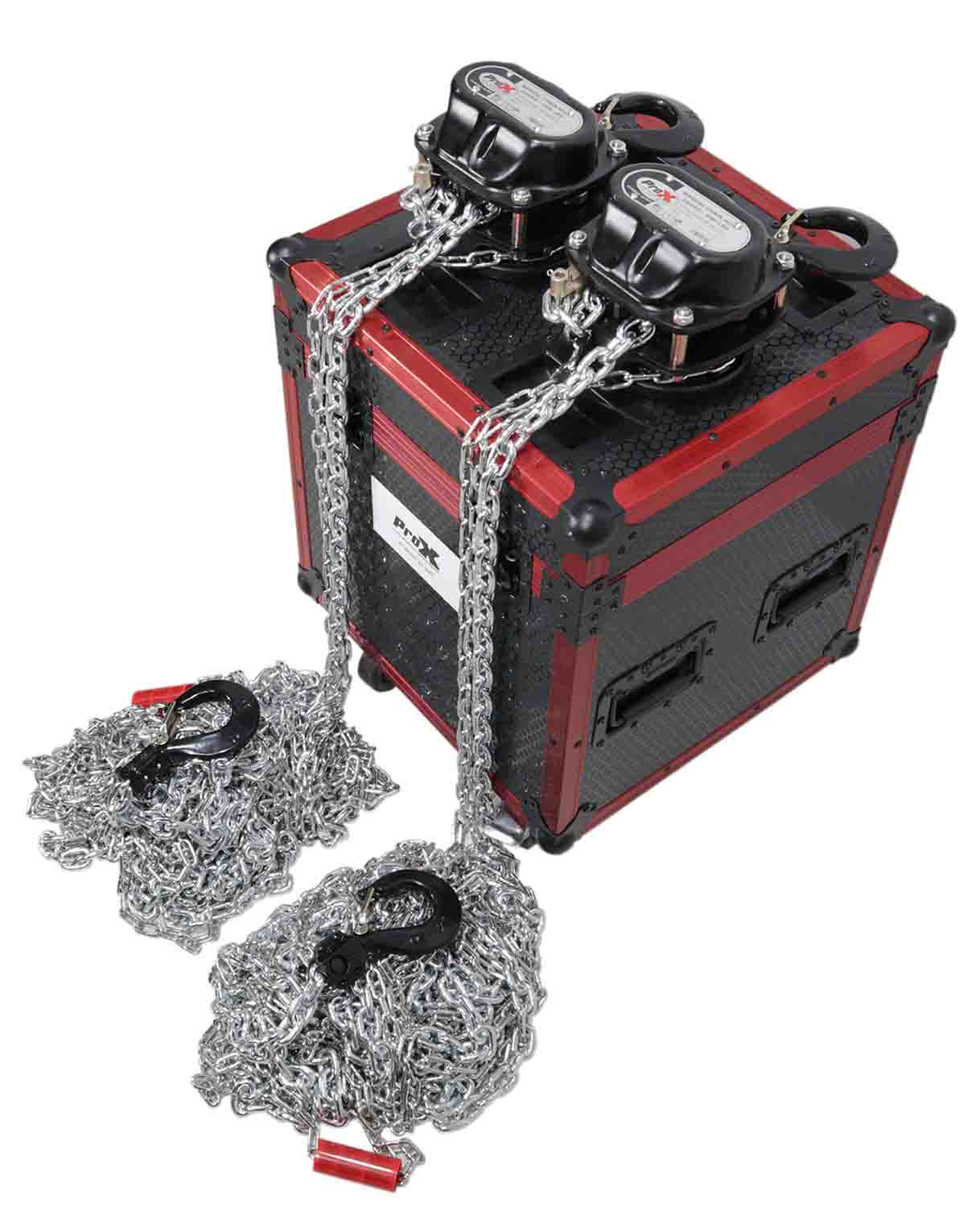 PROX XT-MCH2TX2-30FT Set of 2: 2 Ton Manual Chain Hoist 30 Ft (9 M) with Flight Case - Hollywood DJ