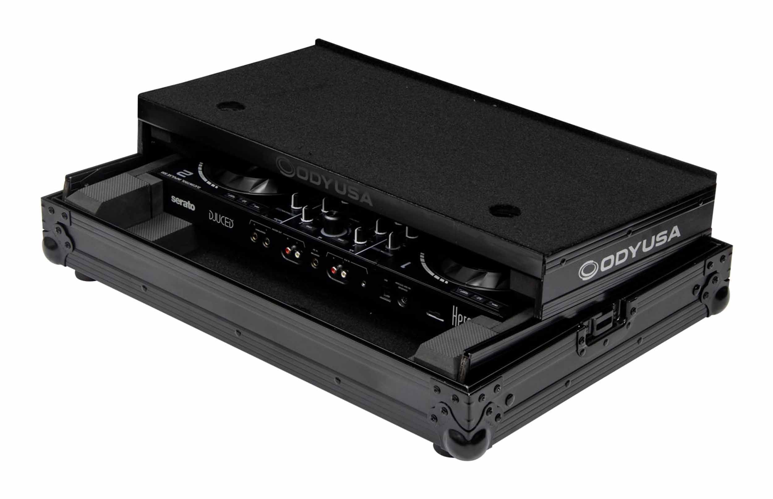 Odyssey FZGSINPULSE500BL,Black Label Flight Case with Glide Style Laptop Platform for Hercules DJ Control Inpulse 500 - Hollywood DJ