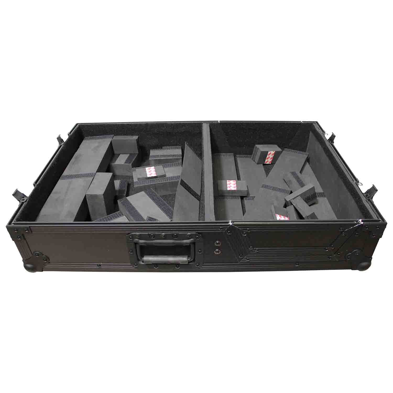 ProX XS-TMC1012WBL DJ Flight Case For Single Turntable In Battle Mode and 10 Inch or 12 Inch Mixer - Black on Black ProX Cases