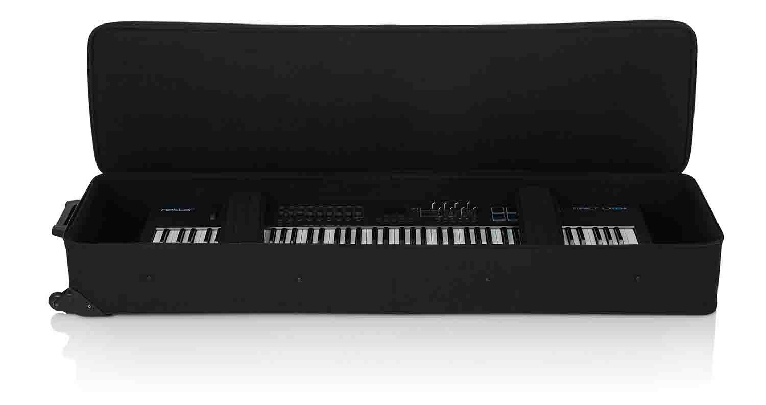 Gator Cases GK-88 SLXL Rigid Lightweight Case for Slim, Extra long 88 Note Keyboards with Wheels - Hollywood DJ