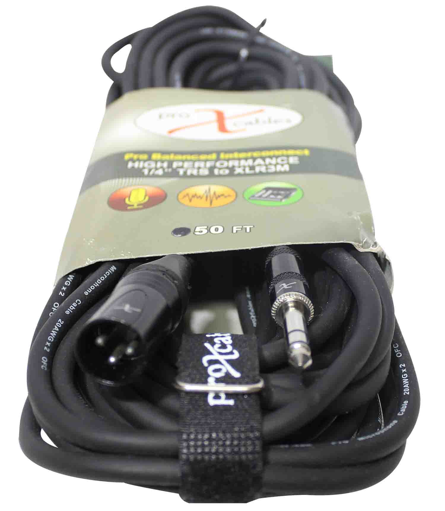 Prox XC-SXM50 Balanced 1/4" TRS to XLR-M High Performance Audio Cable - 50 Feet - Hollywood DJ