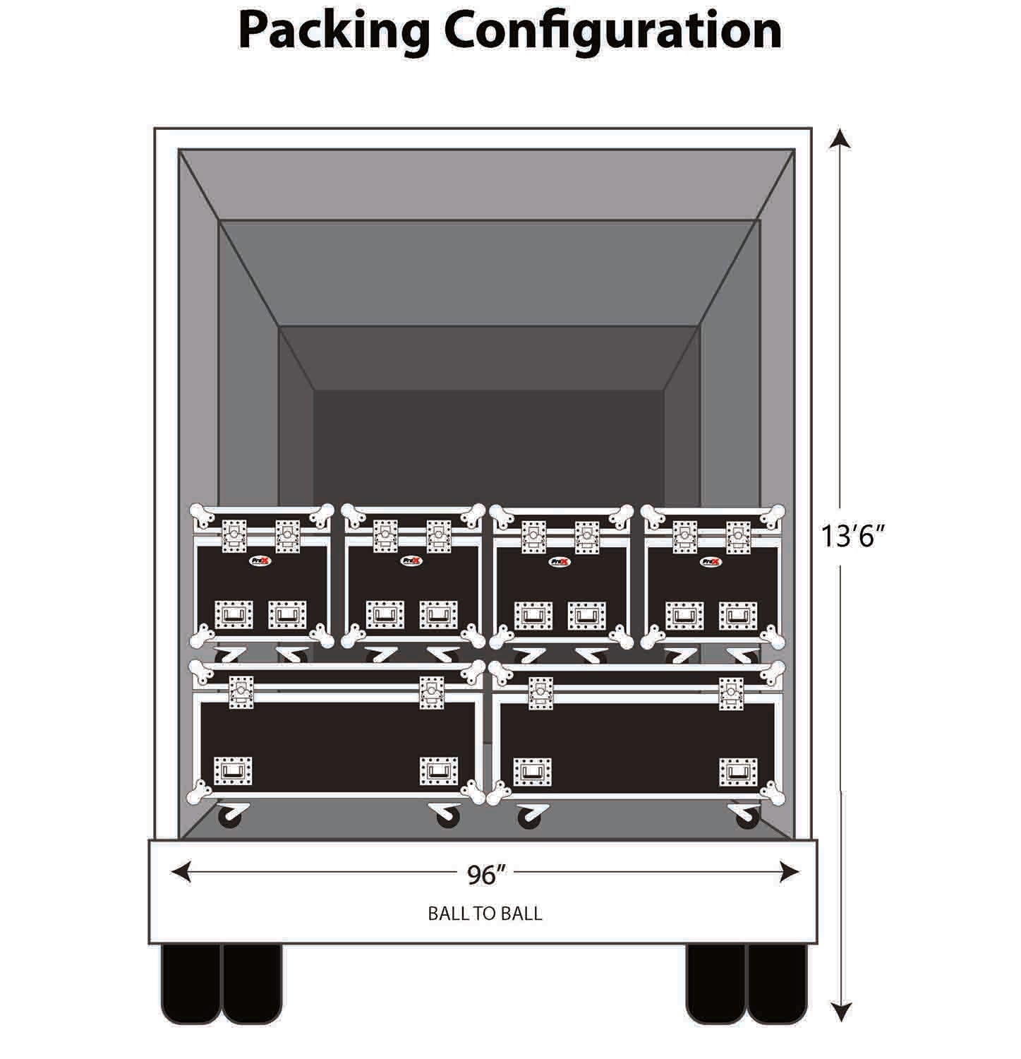 ProX XS-UTL246036W Heavy-Duty Truck Pack Utility Flight Case W-Divider, Tray Kit and 4" Casters - 24"X60"X36" - Hollywood DJ