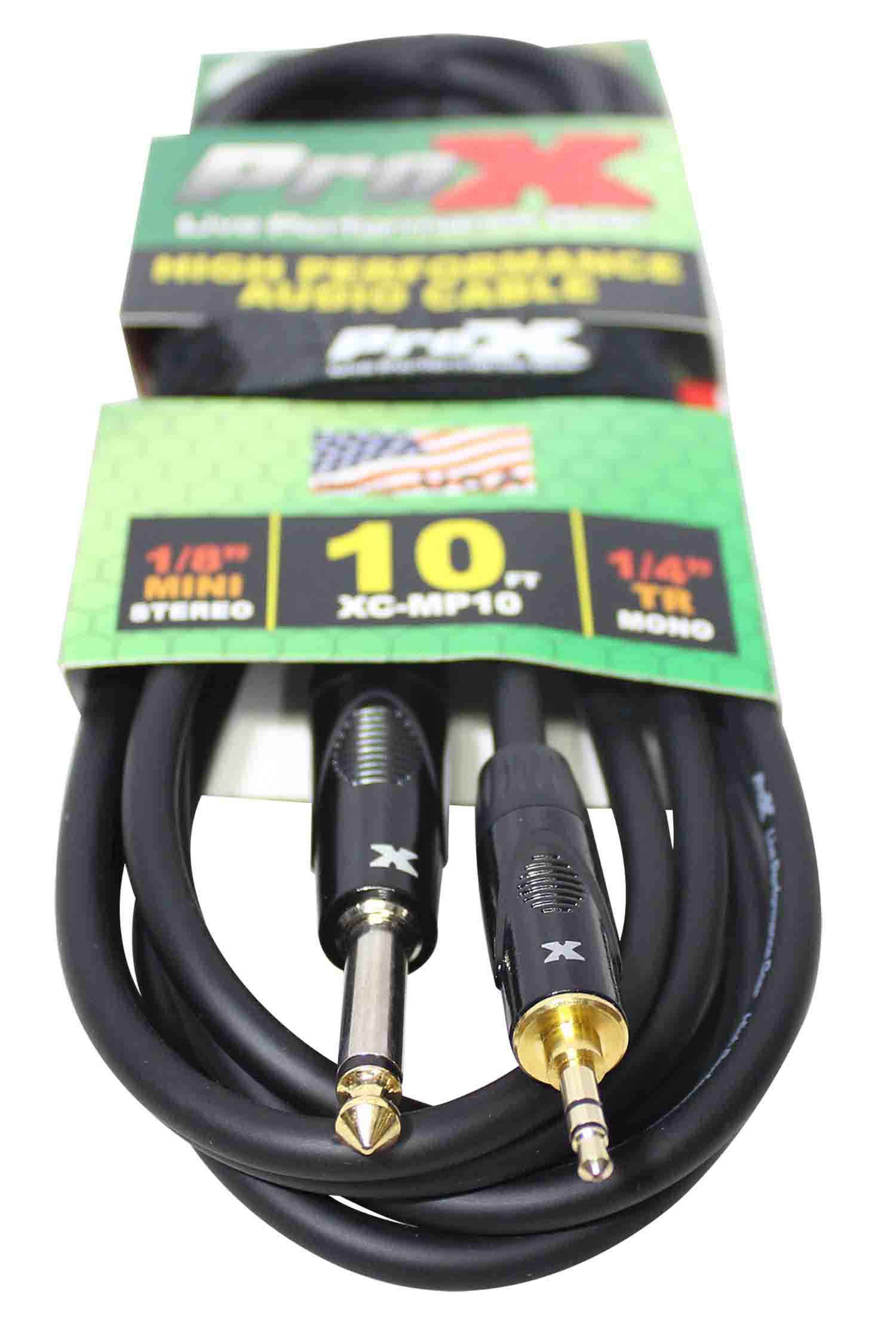 Prox XC-MP10 Unbalanced TRS-M Mini 1/8" to TS-M High Performance Audio Cable - 10 Feet - Hollywood DJ