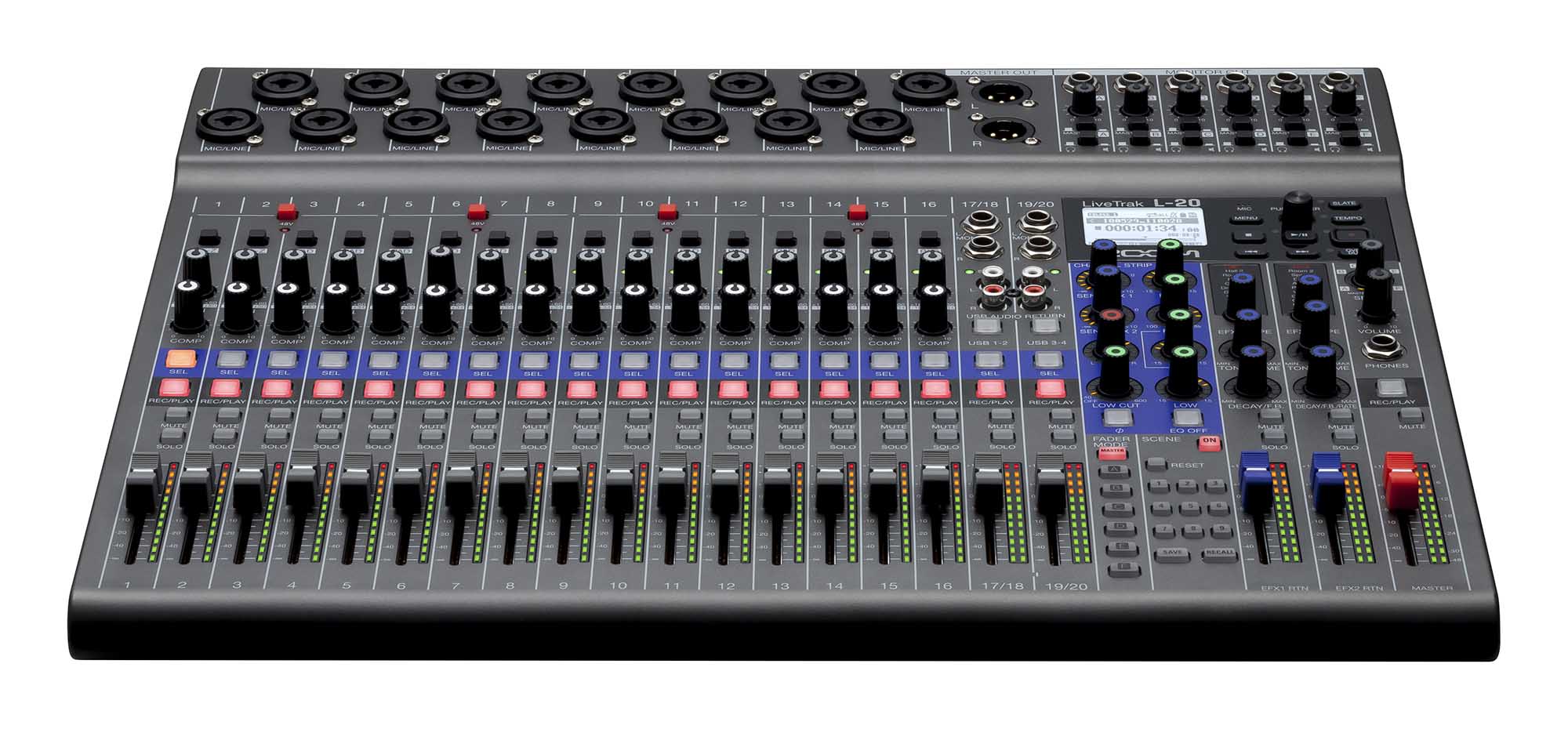 Open Box: Zoom LIVETRAK L-20, 20 Channel Mixer with Multi Track Recorder - Hollywood DJ