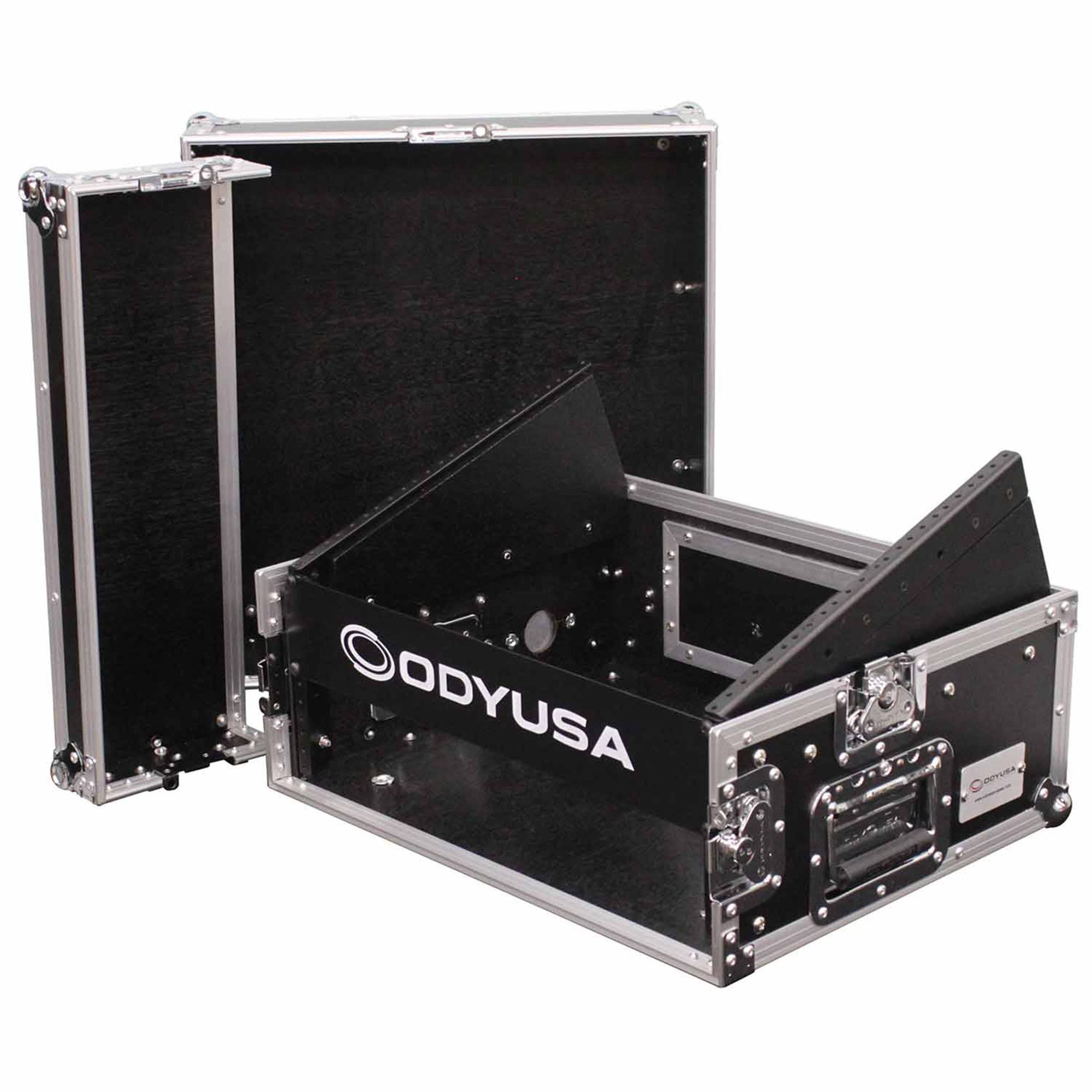 Open Box: Odyssey FR0802 Combo Rack Flight Case 8U Top Slanted Rack - Hollywood DJ