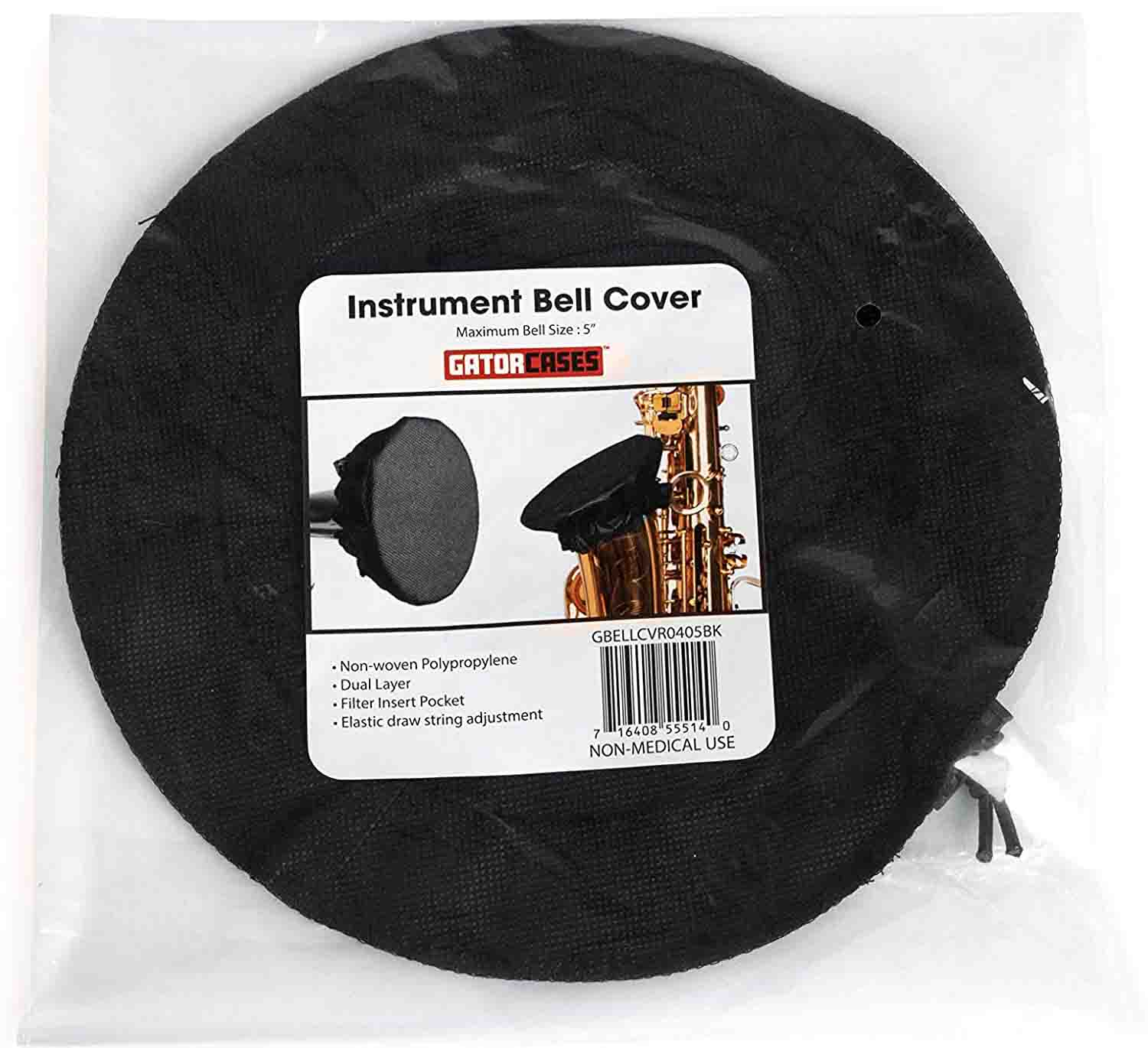 Gator Cases GBELLCVR2729BK 27-29 Inches Bell Cover with MERV 13 Filter - Black - Hollywood DJ