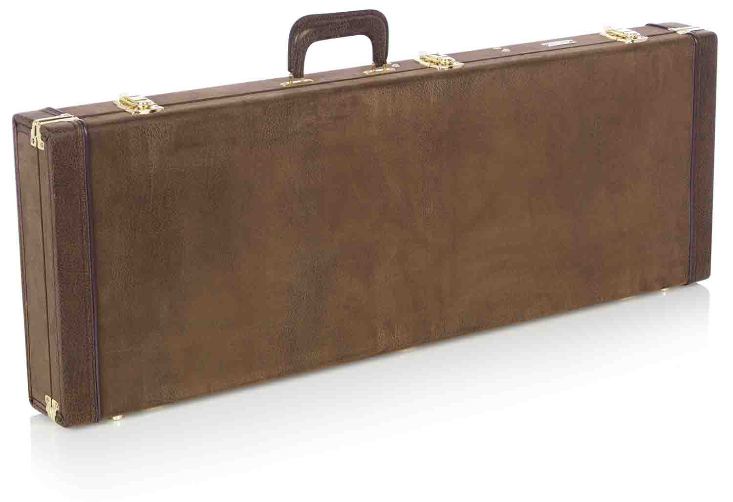 Gator Cases GW-ELECT-VIN Deluxe Wood Case for Electric Guitars - Vintage Brown - Hollywood DJ
