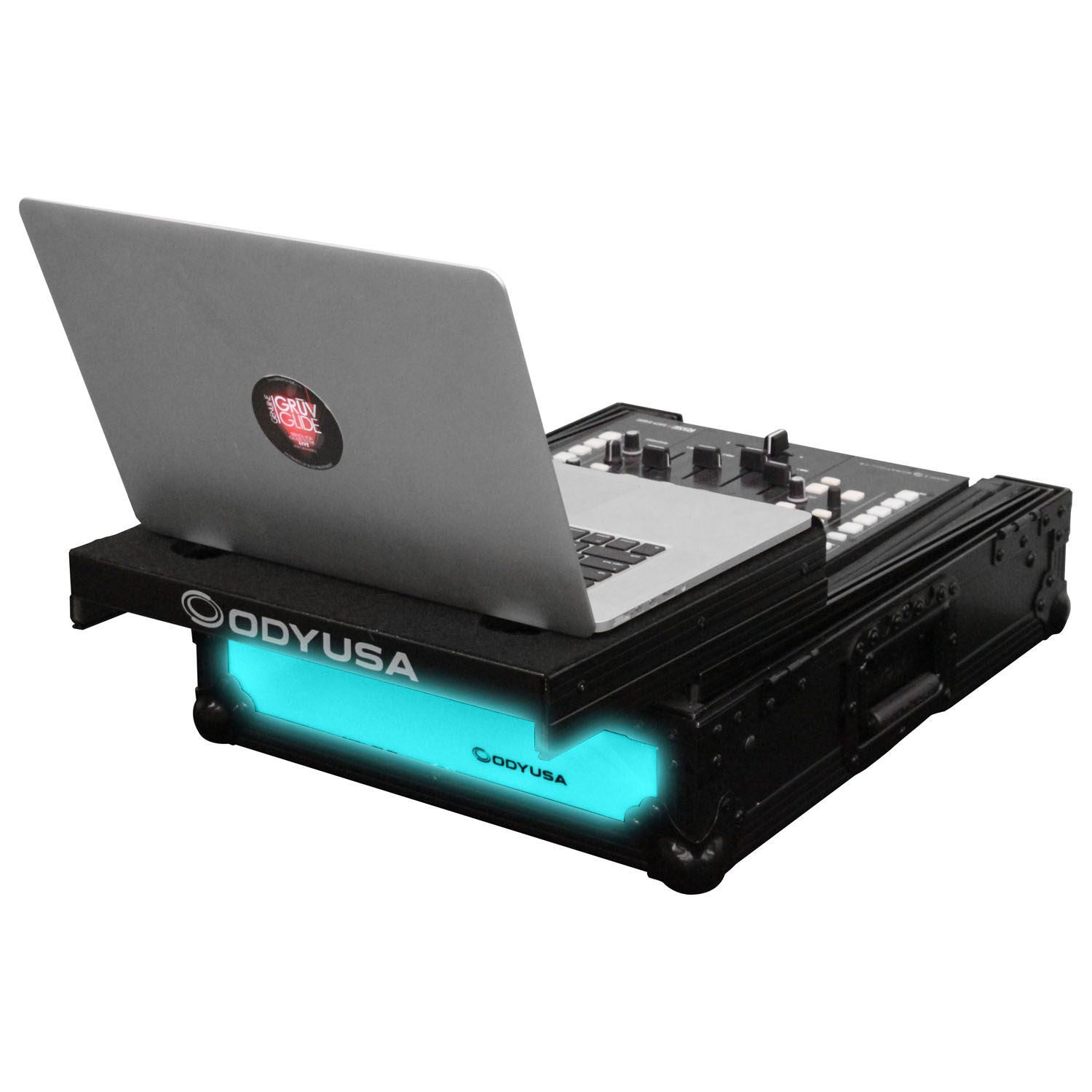 Odyssey FFXGS12MX1BL, Low Profile Universal 12″ Format DJ Mixer Case with Glide Platform and LED Panel - Black - Hollywood DJ