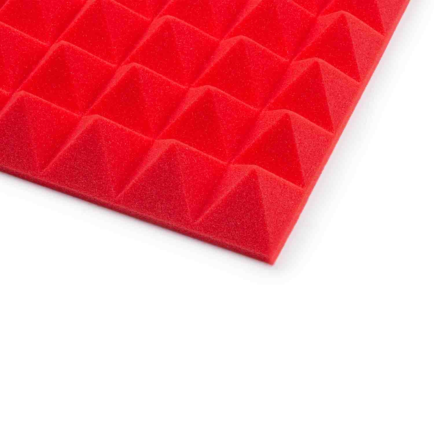 Gator Frameworks GFW-ACPNL1212PRED-2PK Red 12x12" Acoustic Pyramid Panel - 2 Pack - Hollywood DJ
