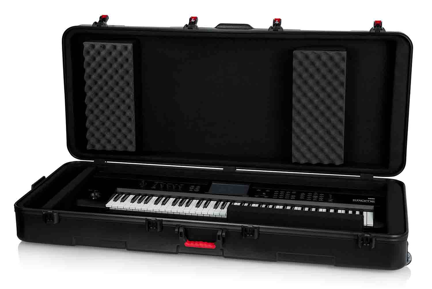 Gator Cases GTSA-KEY76D Keyboard Case for Extra Deep 76-note Keyboards with Wheels - Hollywood DJ