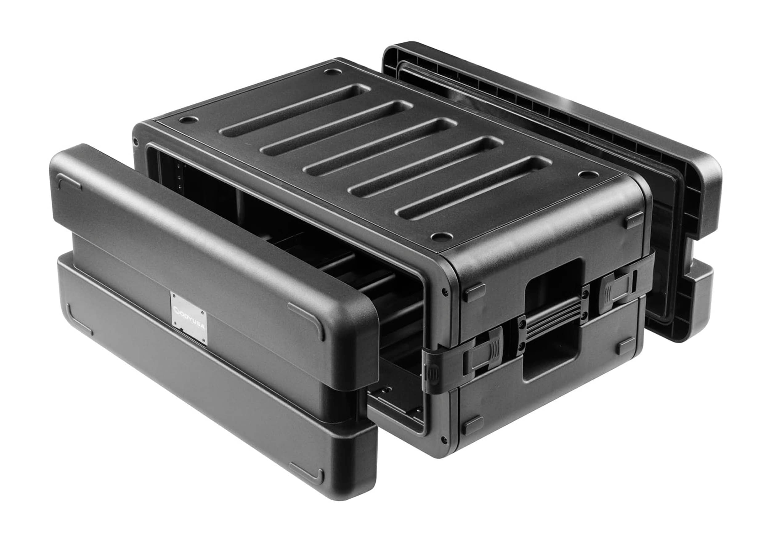 Odyssey VR4SMIC4ZP, Watertight 4U Rack Case with 4 Microphone Compartments Odyssey