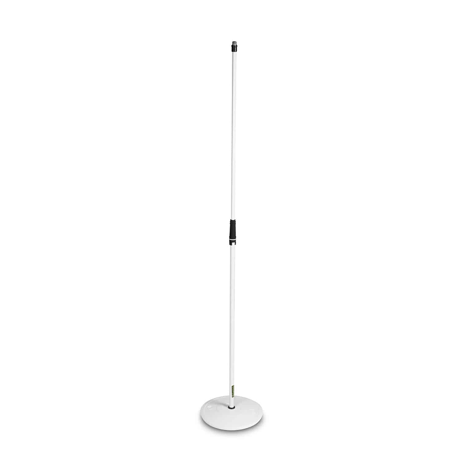 Gravity GMS23W Microphone Stand With Round Base - White - Hollywood DJ
