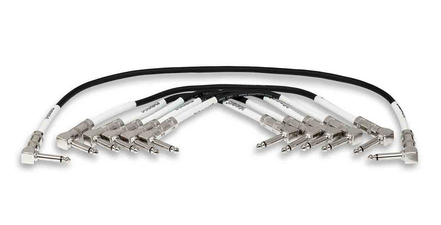 Hosa CPE-606 Right Angle to Right Angle Guitar Patch Cable (6 Pack, 6 Inch) - Hollywood DJ