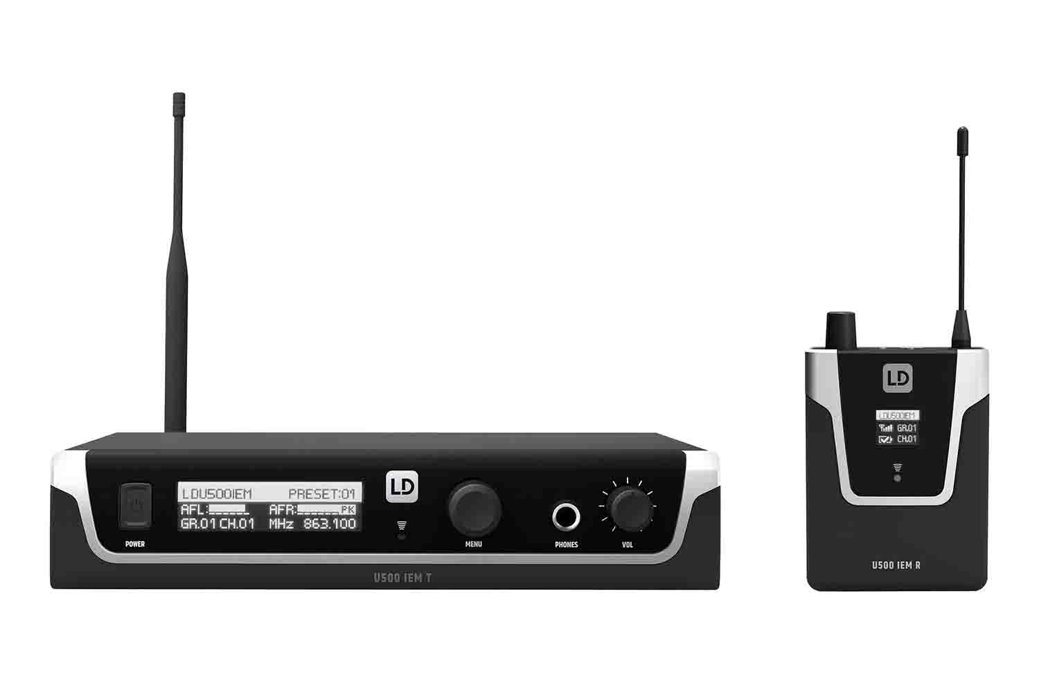 LD Systems U505.1 IEM Wireless In-Ear Monitoring System - 514 to 542 MHz, EU Power - Hollywood DJ