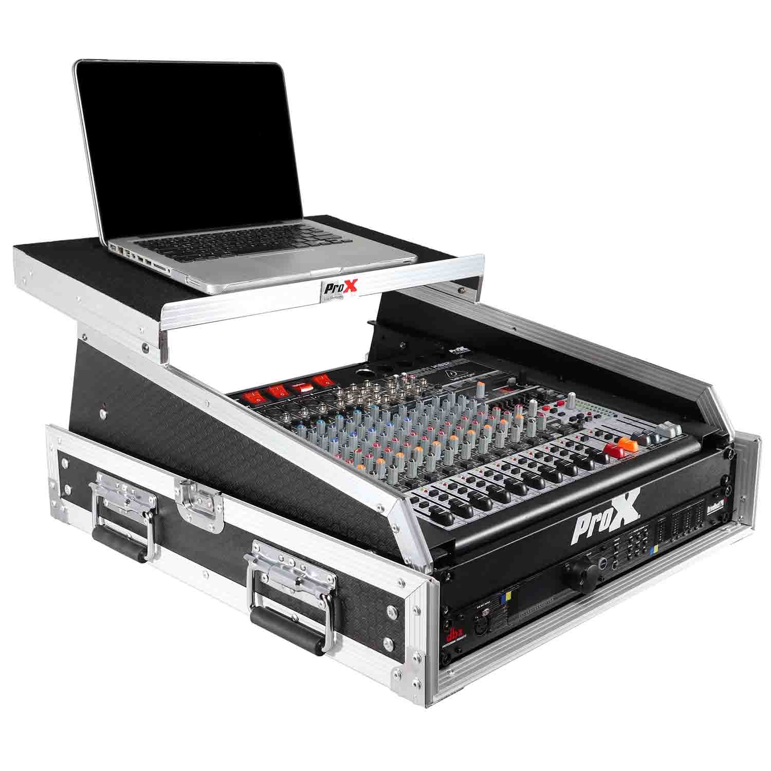 ProX T-2MRSS13ULT DJ Combo Flight Case For 13U Top Mixer-DJ and 2U Rack With Laptop Shelf ProX Cases