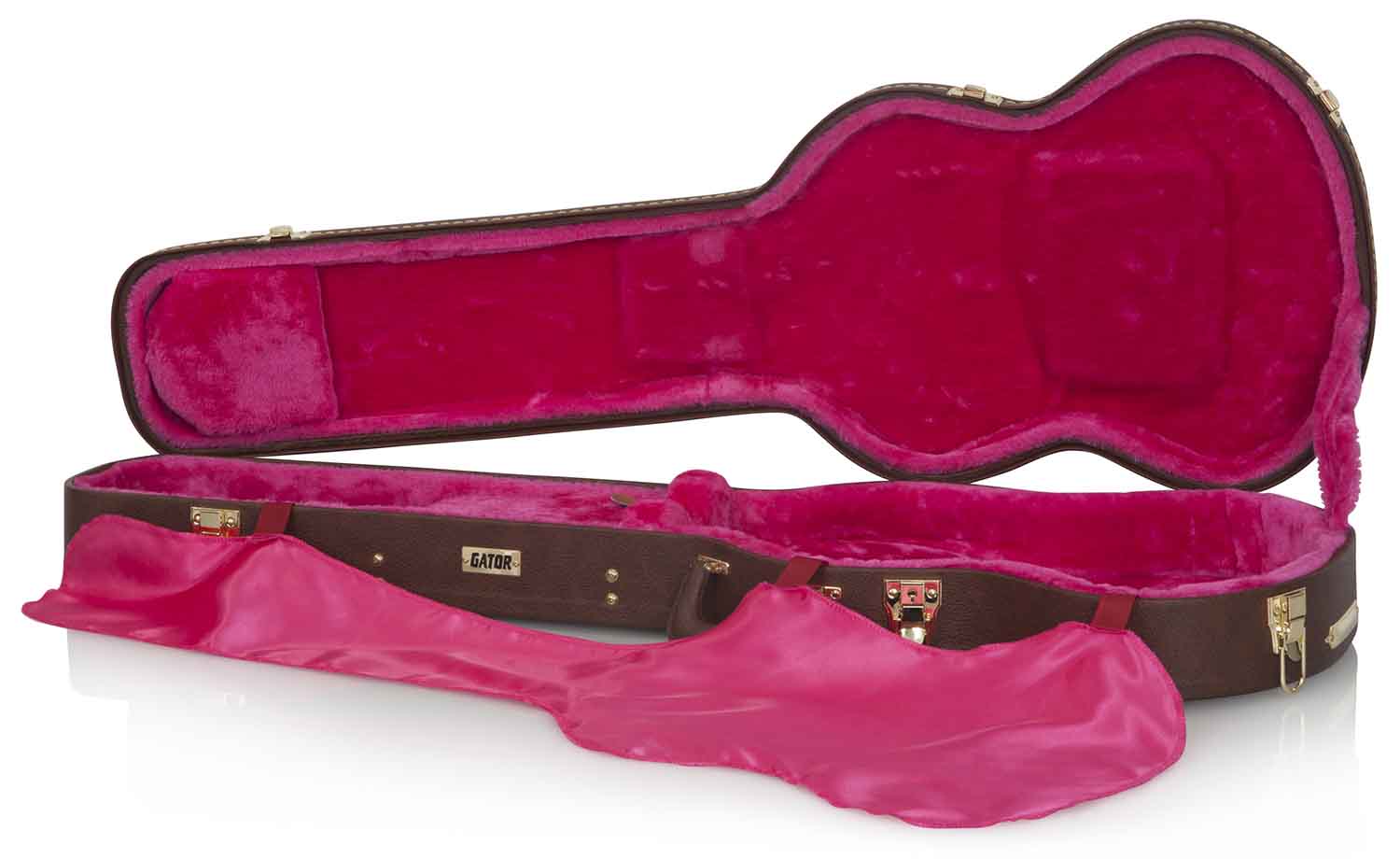 Gator Cases GW-SG-BROWN Deluxe Wood Case for Electric Solid Guitar - Brown - Hollywood DJ