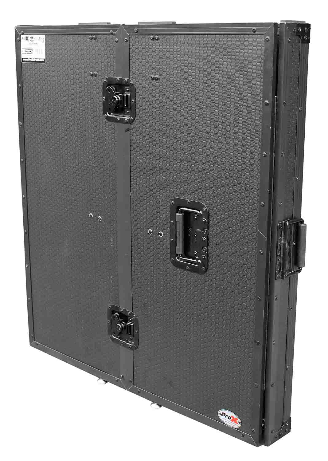 ProX XS-DJSTNBL Transformer Series DJ Folding Workstation Table with Wheels - Black on Black - Hollywood DJ