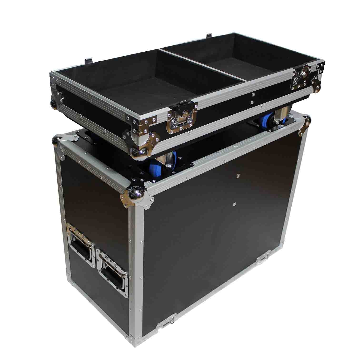 ProX X-RCF-ST15SMA Flight Case for Two RCF ST 15-SMA Stage Monitors with 4 Inch Casters - Hollywood DJ