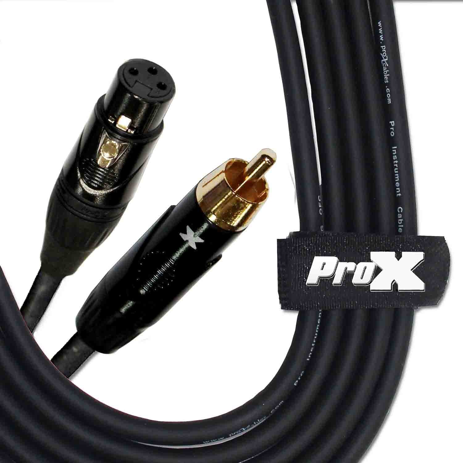 Prox XC-RXF10 Unbalanced RCA to XLR-F High Performance Audio Cable - 10 Feet - Hollywood DJ