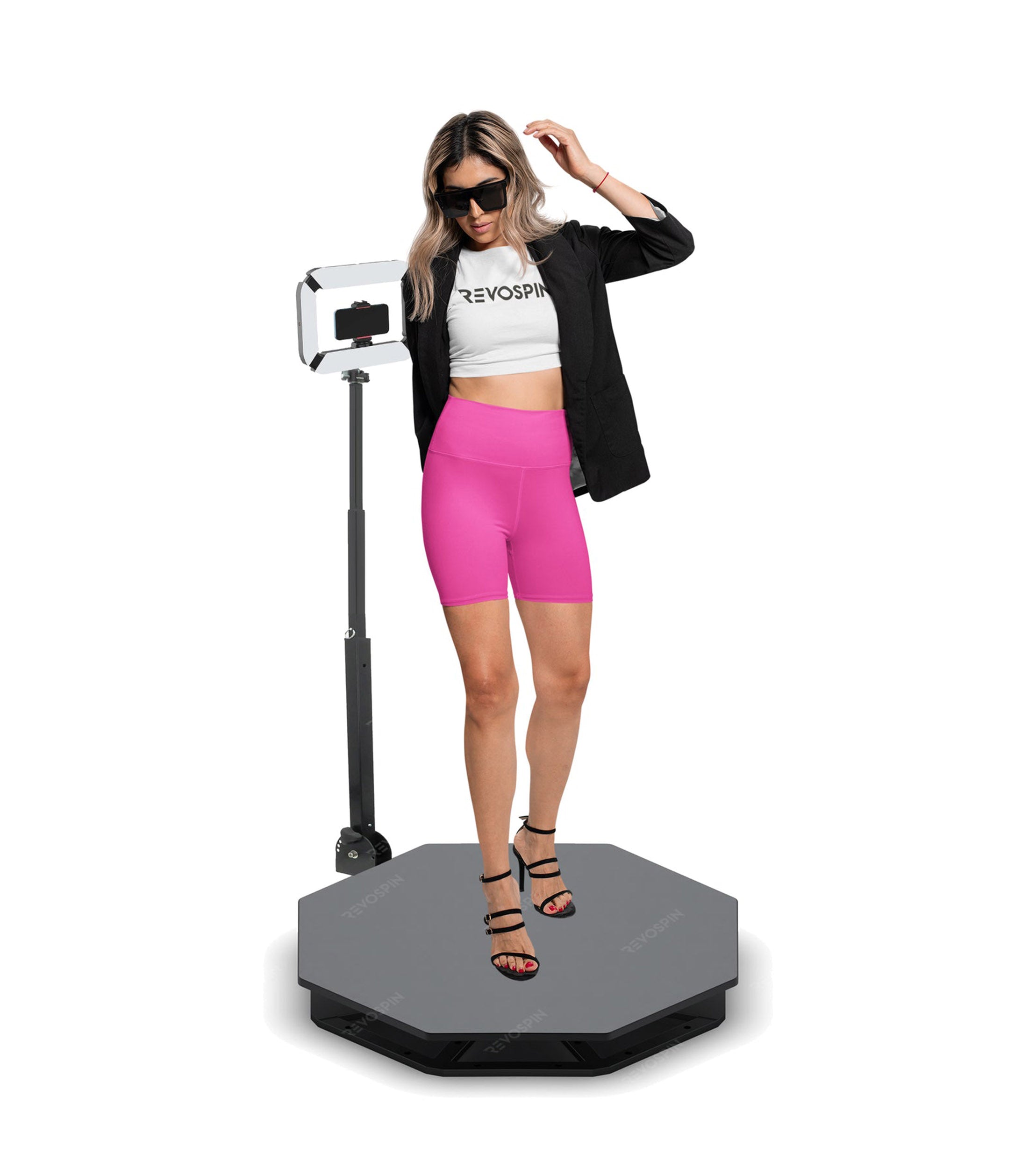 RevoSpin OM-5 OCTAGON 360 (35") Photo Booth Deluxe Package (Manual Spin, Travel Case Included) - Hollywood DJ