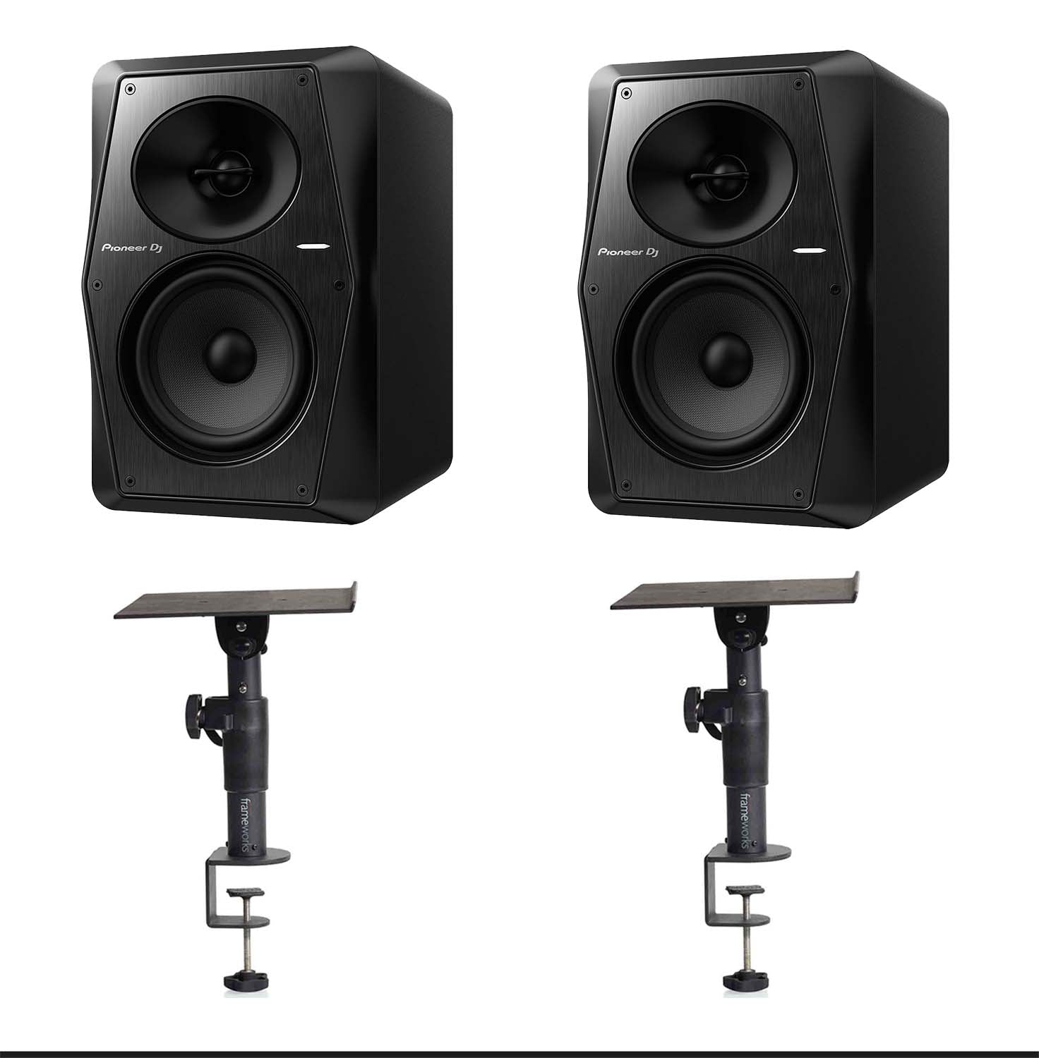 Pioneer VM-50 Studio Monitor Package with Desktop Clamp Mount - Hollywood DJ