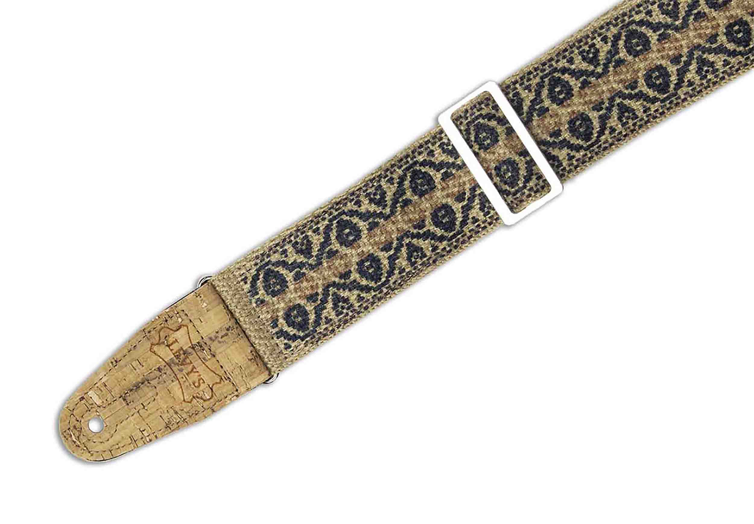 Levy's Leathers MH8P-007, 2 Inch Hemp Vegan Guitar Strap with Berry and Taupe Motif - Hollywood DJ