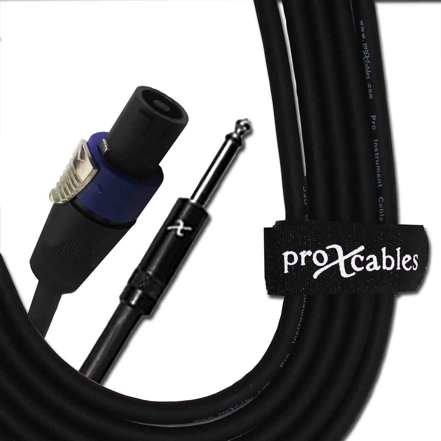 ProX XC-SQ50, 12 AWG SpeakOn to 1/4" TS High Performance Speaker Cable - 50 Feet - Hollywood DJ
