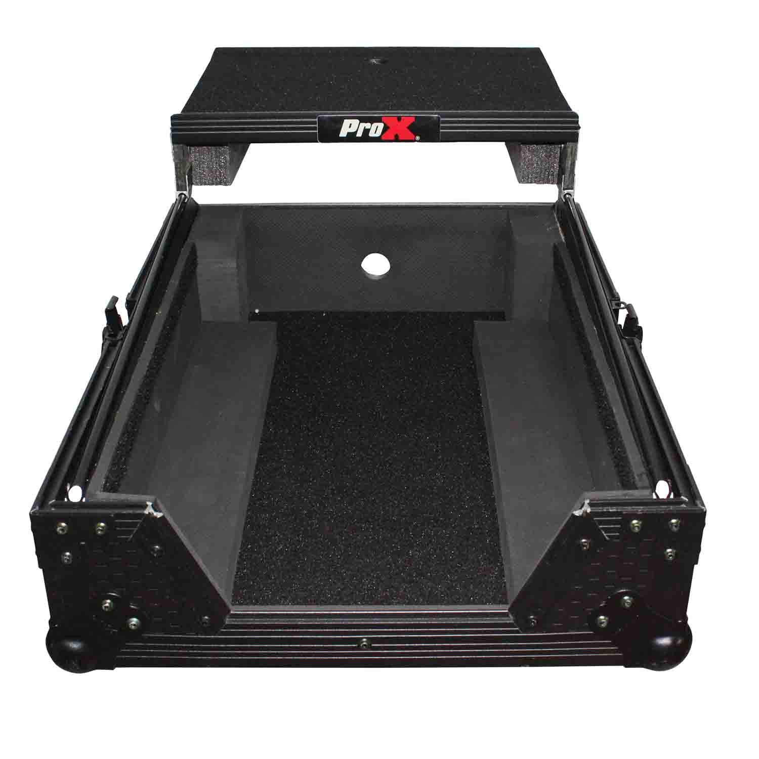 ProX XS-M12LTBL DJ Flight Case For Large Format 12" Universal DJ Mixer With Laptop Shelf - Hollywood DJ