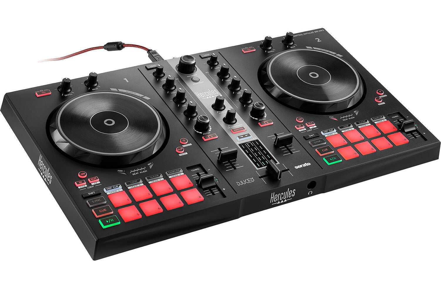 Hercules AMS-DJC-INPULSE-300-MK2 DJControl Inpulse 300 2-Deck USB DJ Controller for Serato DJ Lite and DJUCED - Hollywood DJ