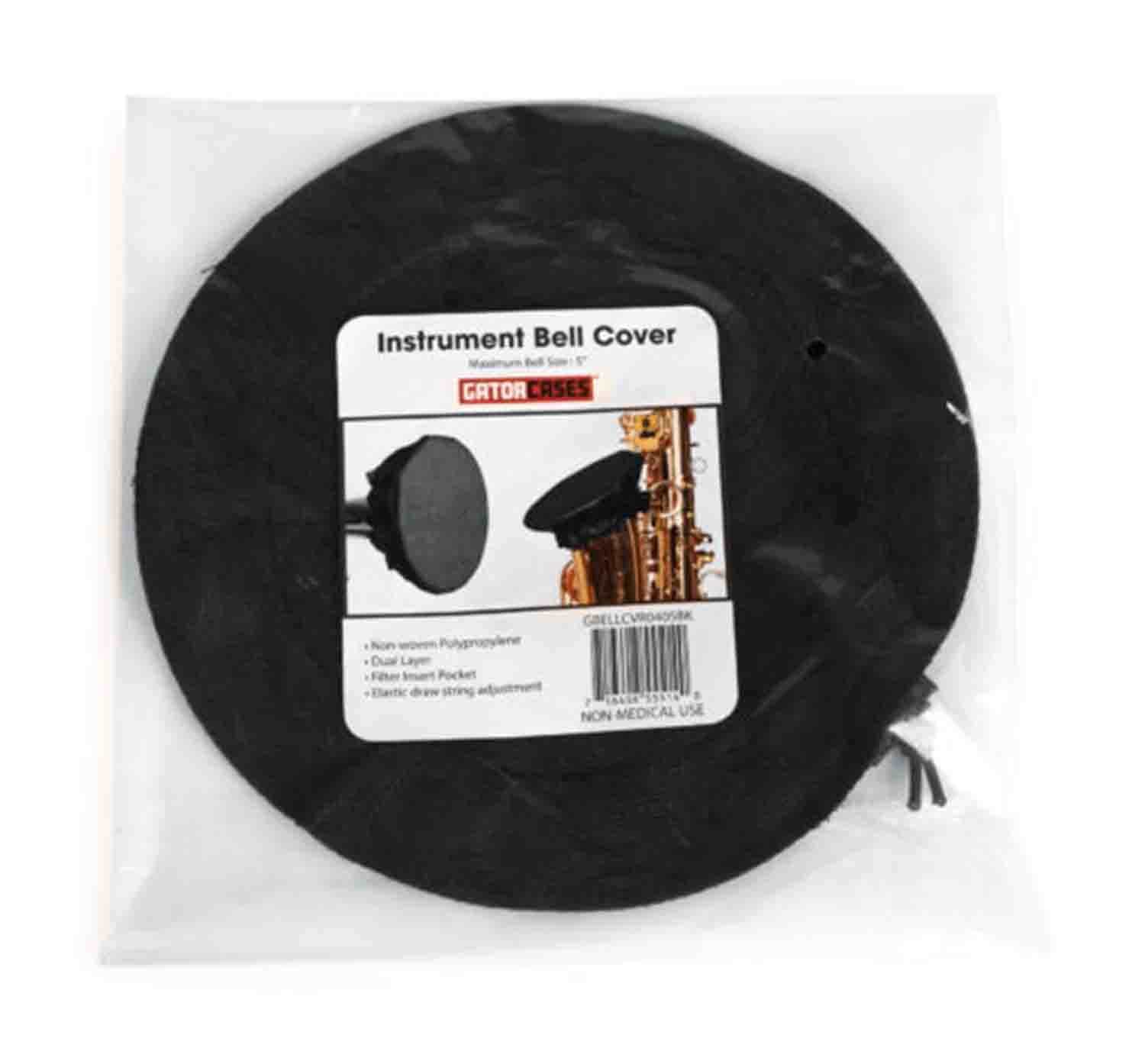 Gator Cases GBELLCVR1213BK 12-13 Inches Double Layer Bell Cover with MERV 13 Filter - Black - Hollywood DJ