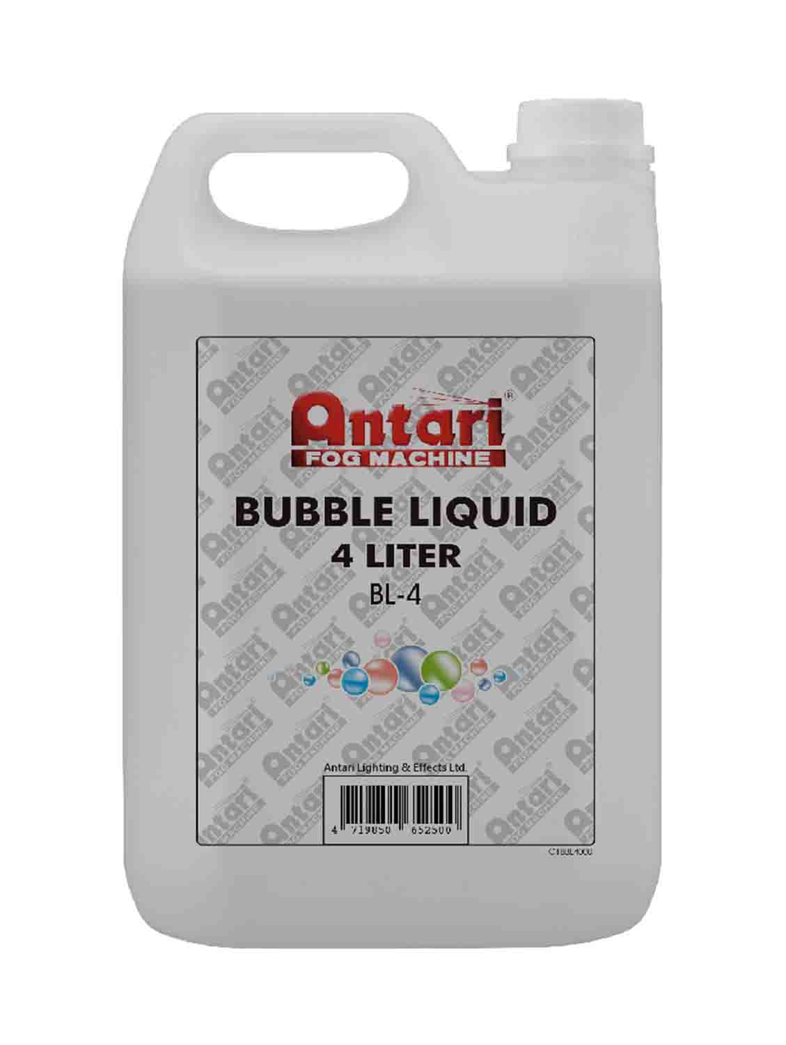 Antari BL-4 Bottle of Bubble Fluid - 4 Liter - Hollywood DJ