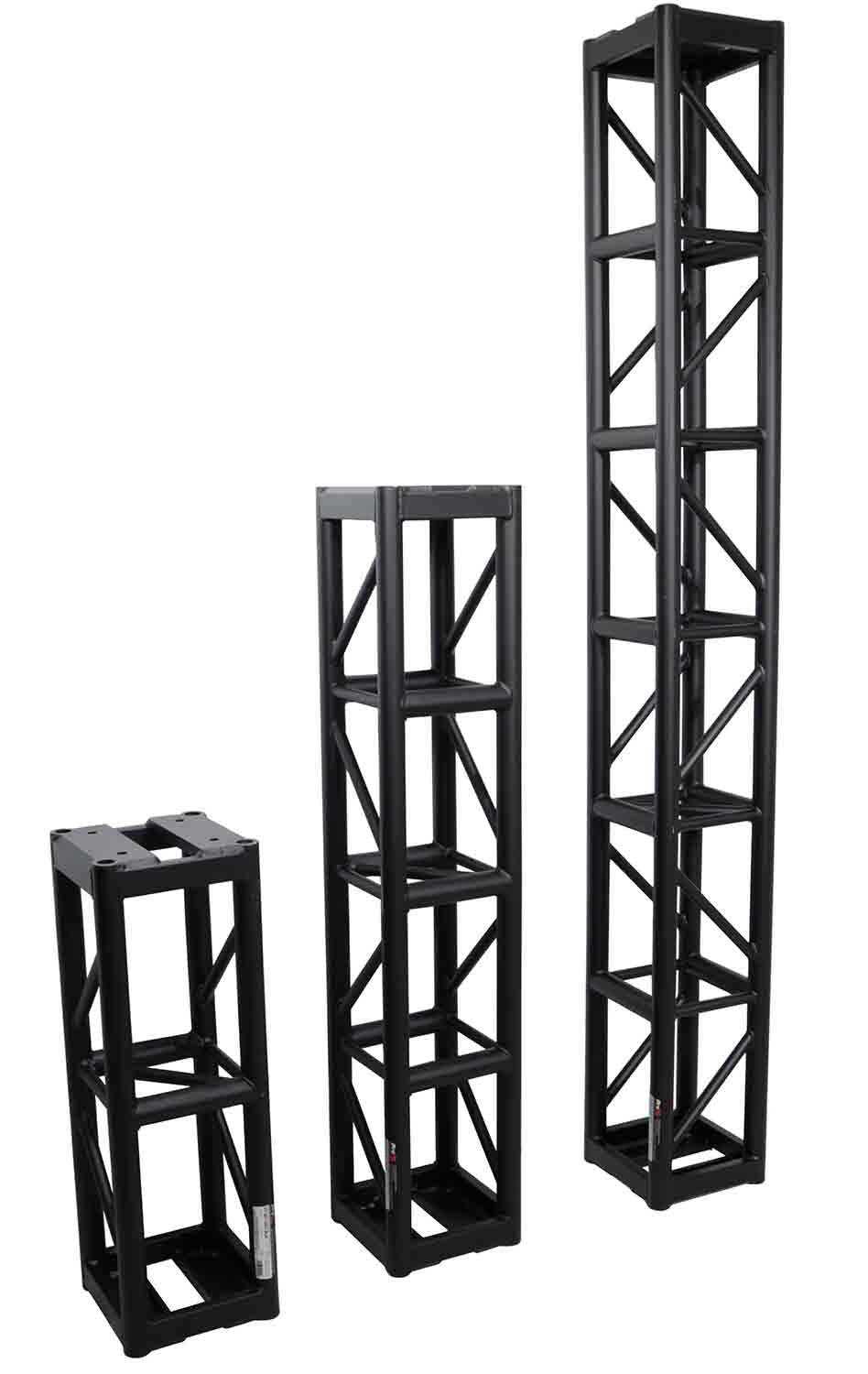 ProX XT-BT1208 BLK, 3mm Wall BoltX Black Bolted 12 Inch Professional Box Truss Segment - 8 Feet - Hollywood DJ