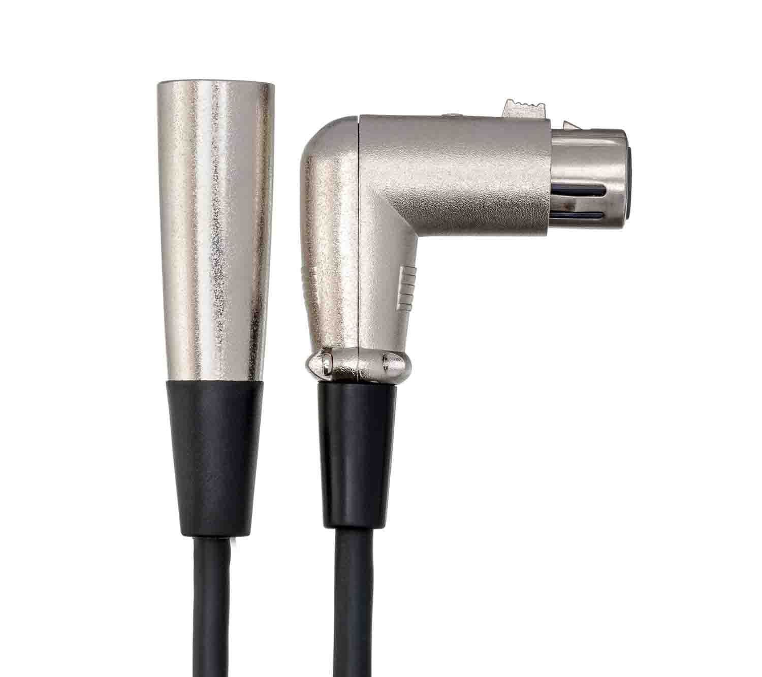 Hosa XFF-110, Right-angle XLR3F to XLR3M Balanced Interconnect Cable - 10 Feet - Hollywood DJ