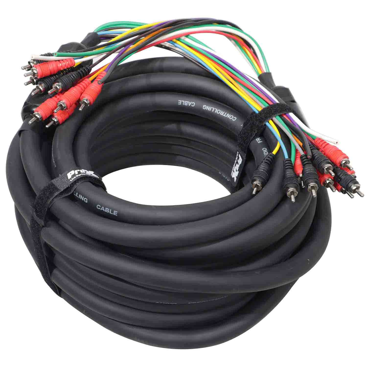 ProX XC-MEDOOZA75, 10 RCA Channel + 3 Power Cable for Marine and Car Audio - 75 Feet - Hollywood DJ