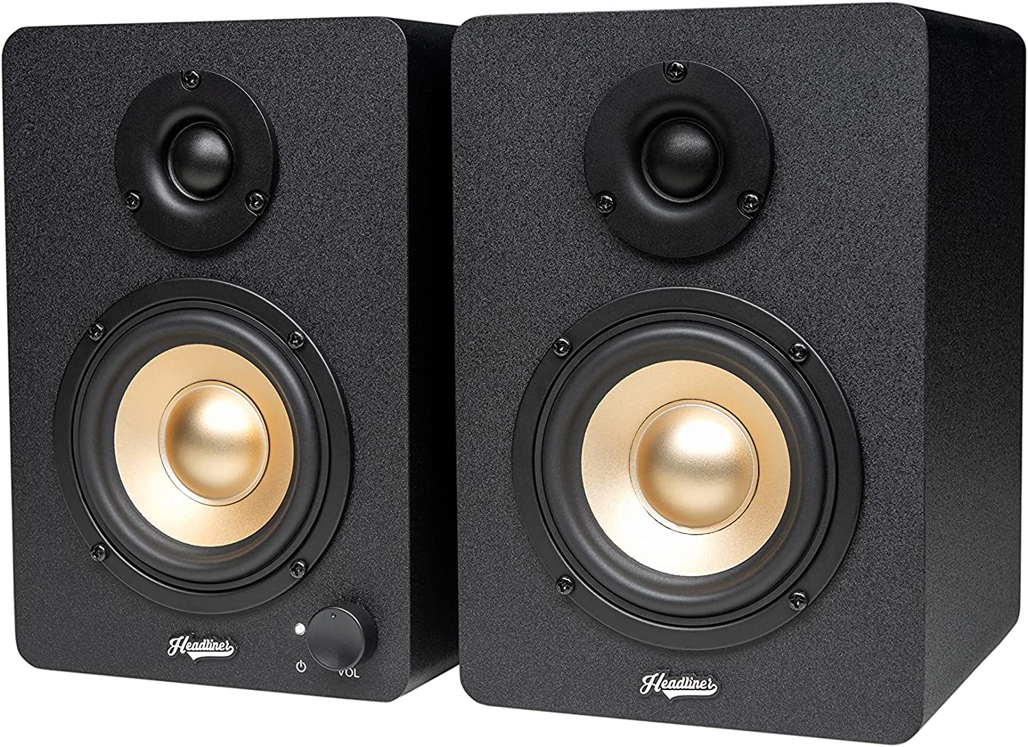 Headliner HL90981 HD3 Monitors and Starlight USB Microphone Bundle for Recording - Hollywood DJ