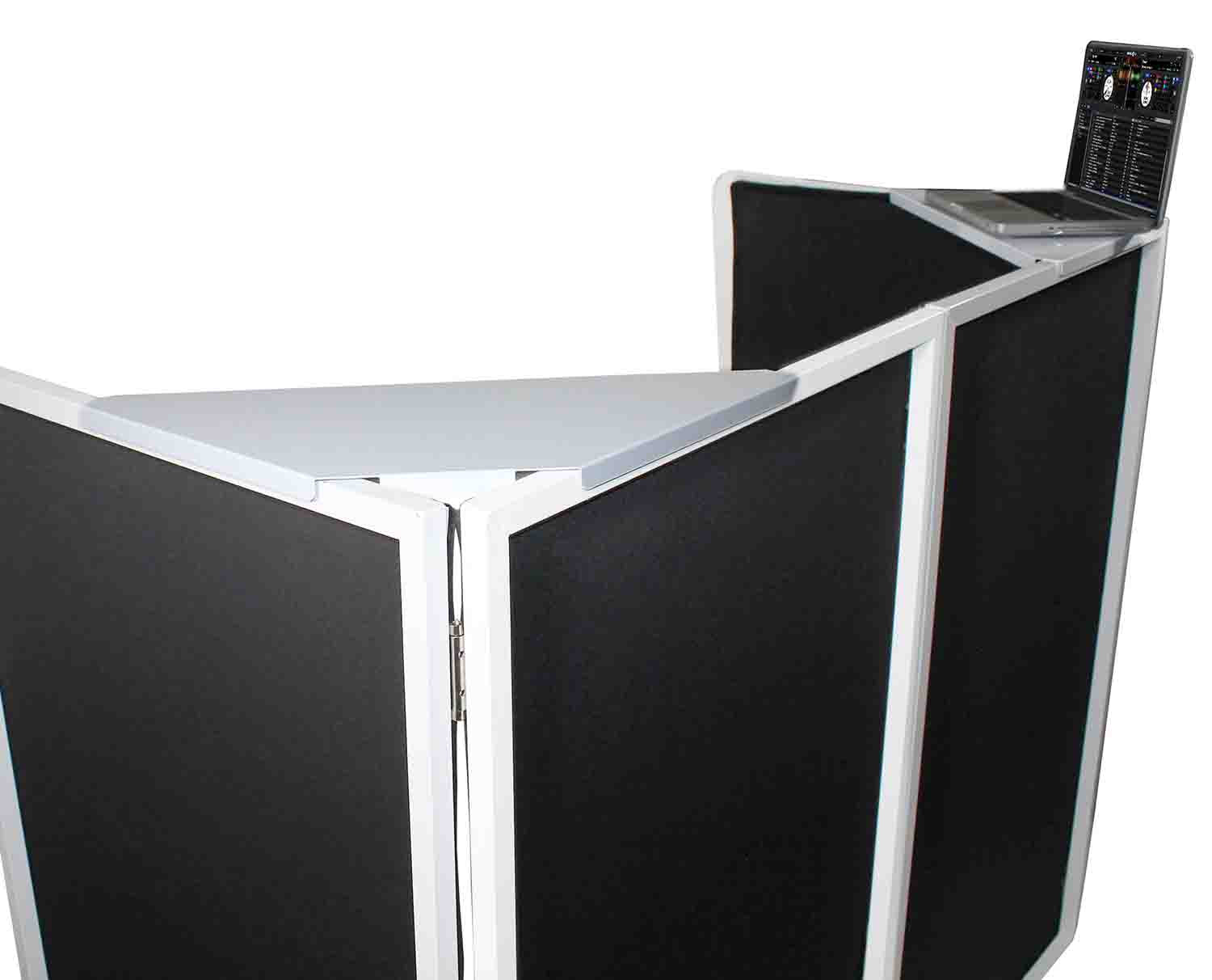 ProX XF-CSW X2, Set of 2 Aluminum Corner Shelves for DJ Facade - White - Hollywood DJ