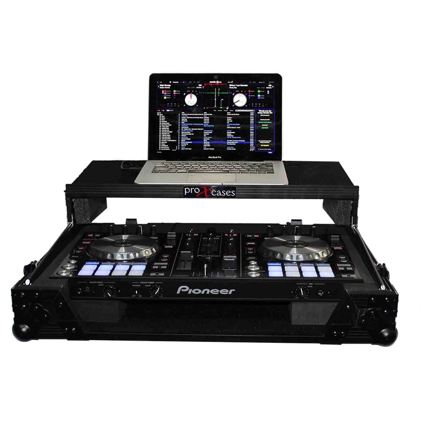 ProX XS-G4VLTBL DJ Flight Case For Gemini G4V DJ Controller - Black on Black - Hollywood DJ