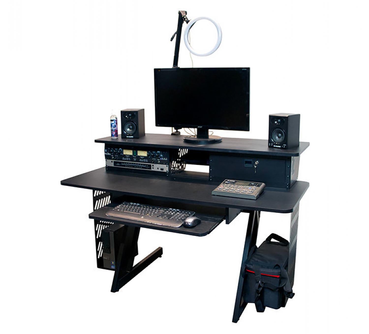 On Stage WS7700B Large Workstation for a Computer, Monitor Speakers, and Other Studio Equipment - Hollywood DJ