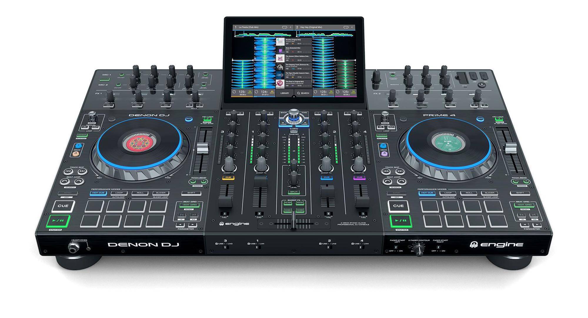 Denon DJ Prime4, 4-Deck Standalone DJ System with 10-inch Touchscreen - Hollywood DJ