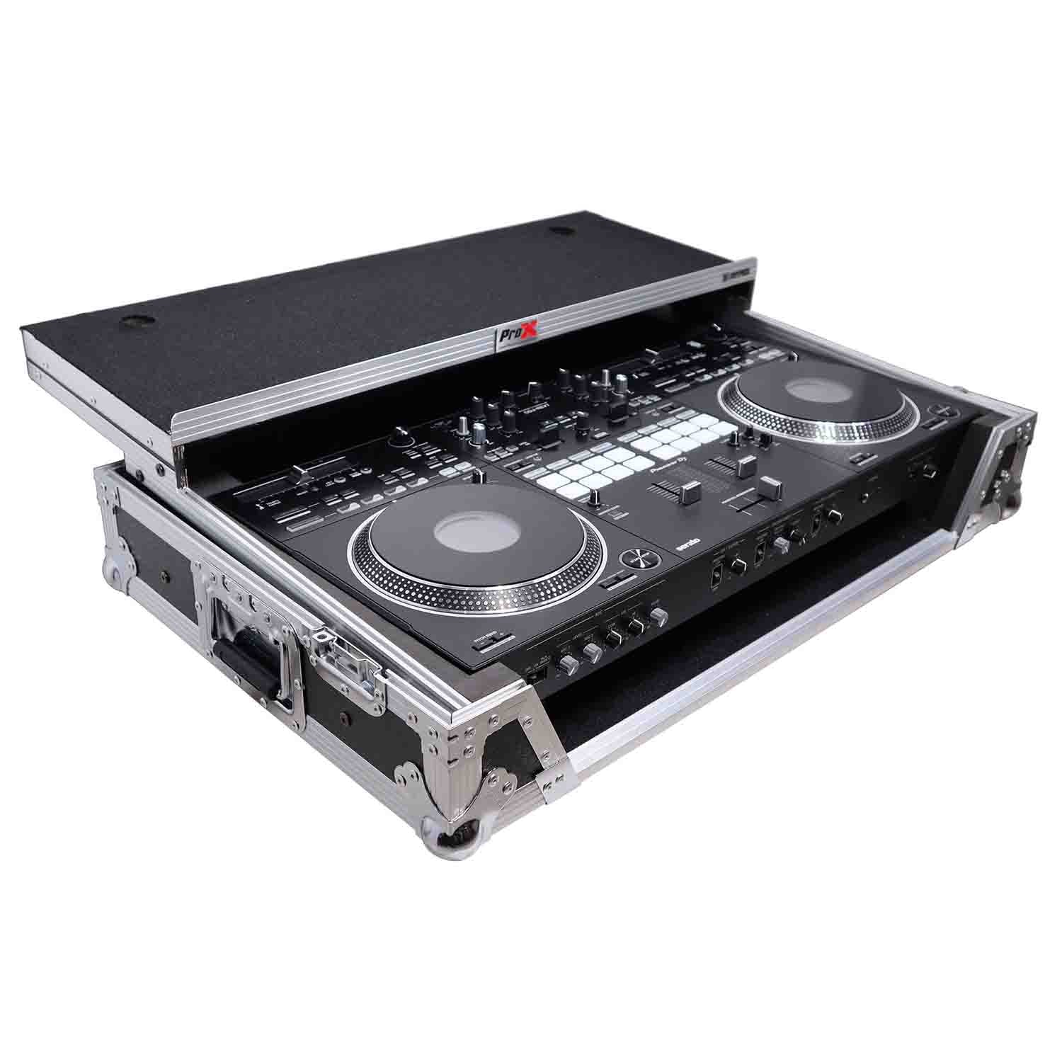 ProX XS-DDJREV7WLT DJ Flight Case for Pioneer DDJ-REV7 DJ Controller with Sliding Laptop Shelf and Wheels - Hollywood DJ
