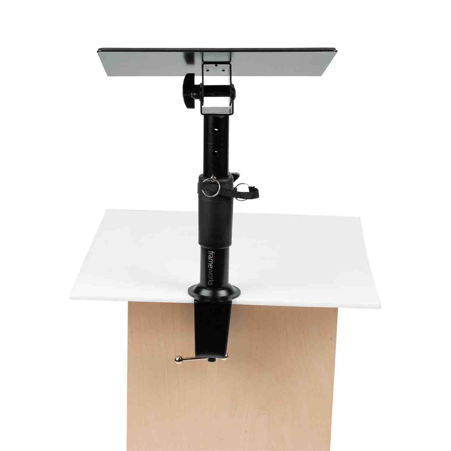 Gator Frameworks GFWLAPTOP2500 Clampable Laptop Stand - Desktop Clamp with Adjustable Height (Universal) - Hollywood DJ