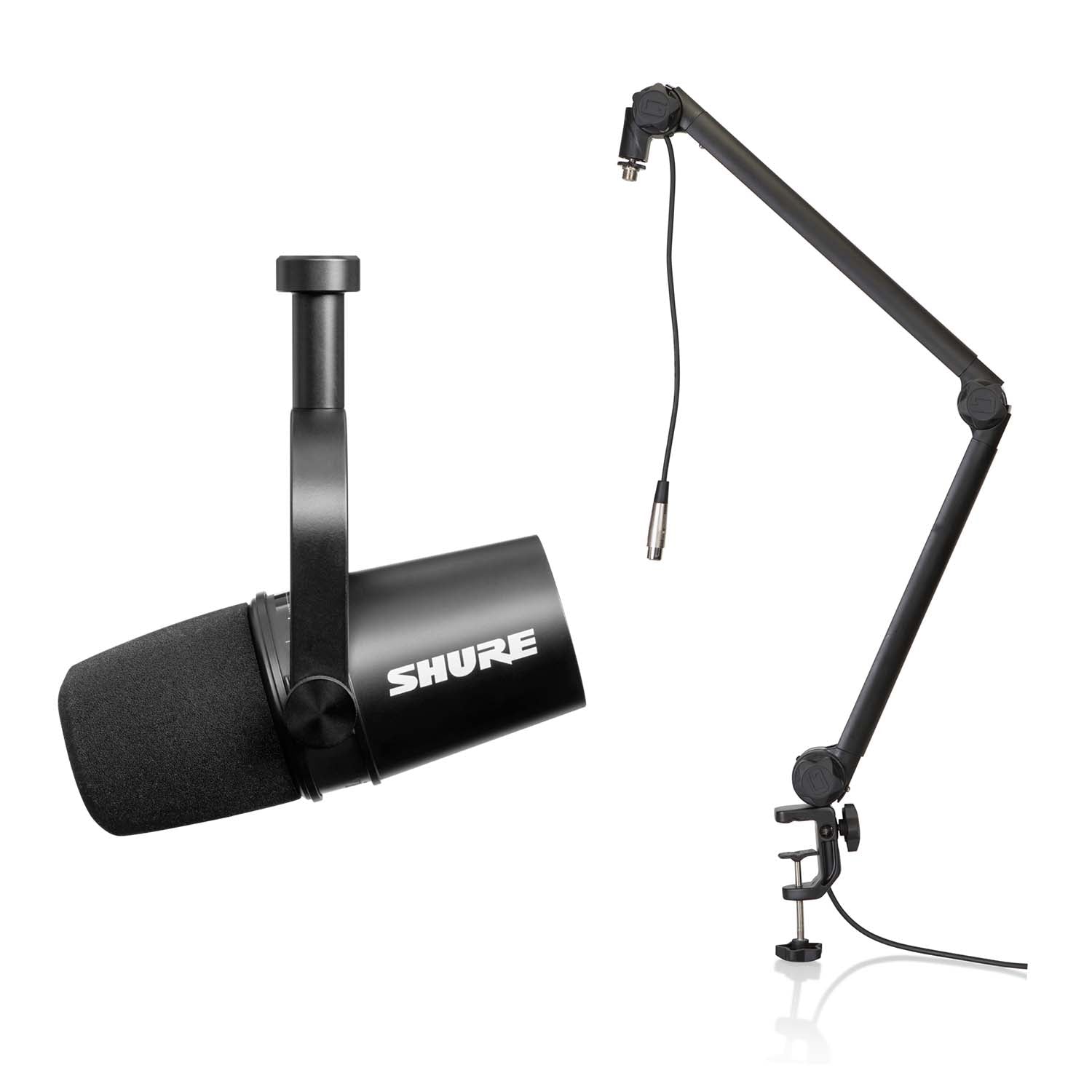 Shure Podcast Package with MV7 Podcast Microphone and Gator 3000 Microphone Boom Stand - Hollywood DJ